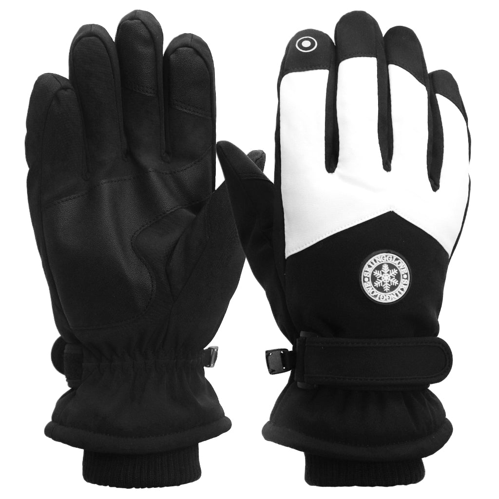 GUSTAVE Winter Gloves for Men - Fleece Lined, Touch Screen, Waterproof & Windproof Warm Gloves with Anti-Slip Grip for Riding, Hiking, Ski - Black & White Stylish Design, Free Size GUSTAVE Winter Gloves for Men - Fleece Lined, Touch Screen, Waterproof & Windproof Warm Gloves with Anti-Slip Grip for Riding, Hiking, Ski - Black & White Stylish Design, Free Size